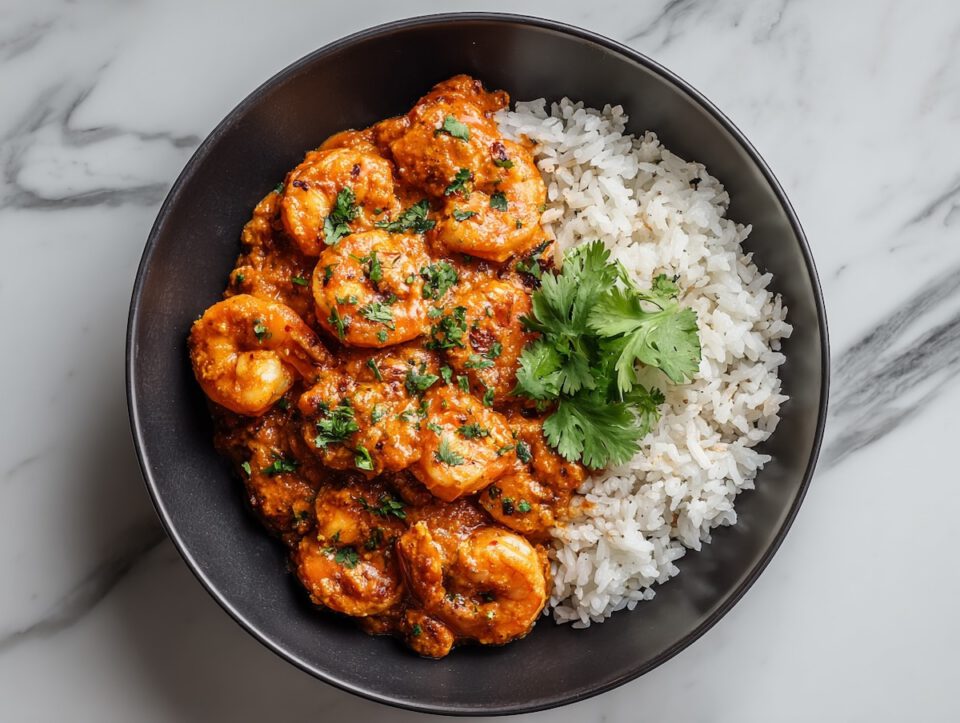 Arroz de camarão com coentros